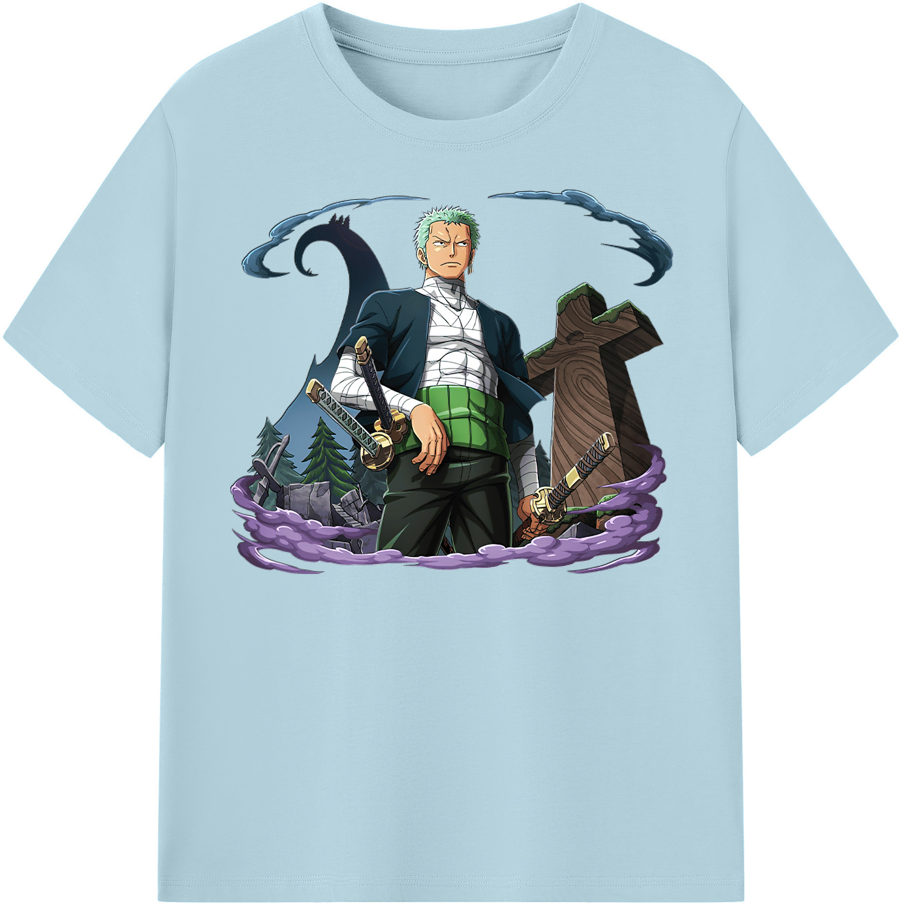 ワンピース ロロノア・ゾロ ONE PIECE Roronoa Zoro 綿100％半袖Tシャツ（フロントプリント）
